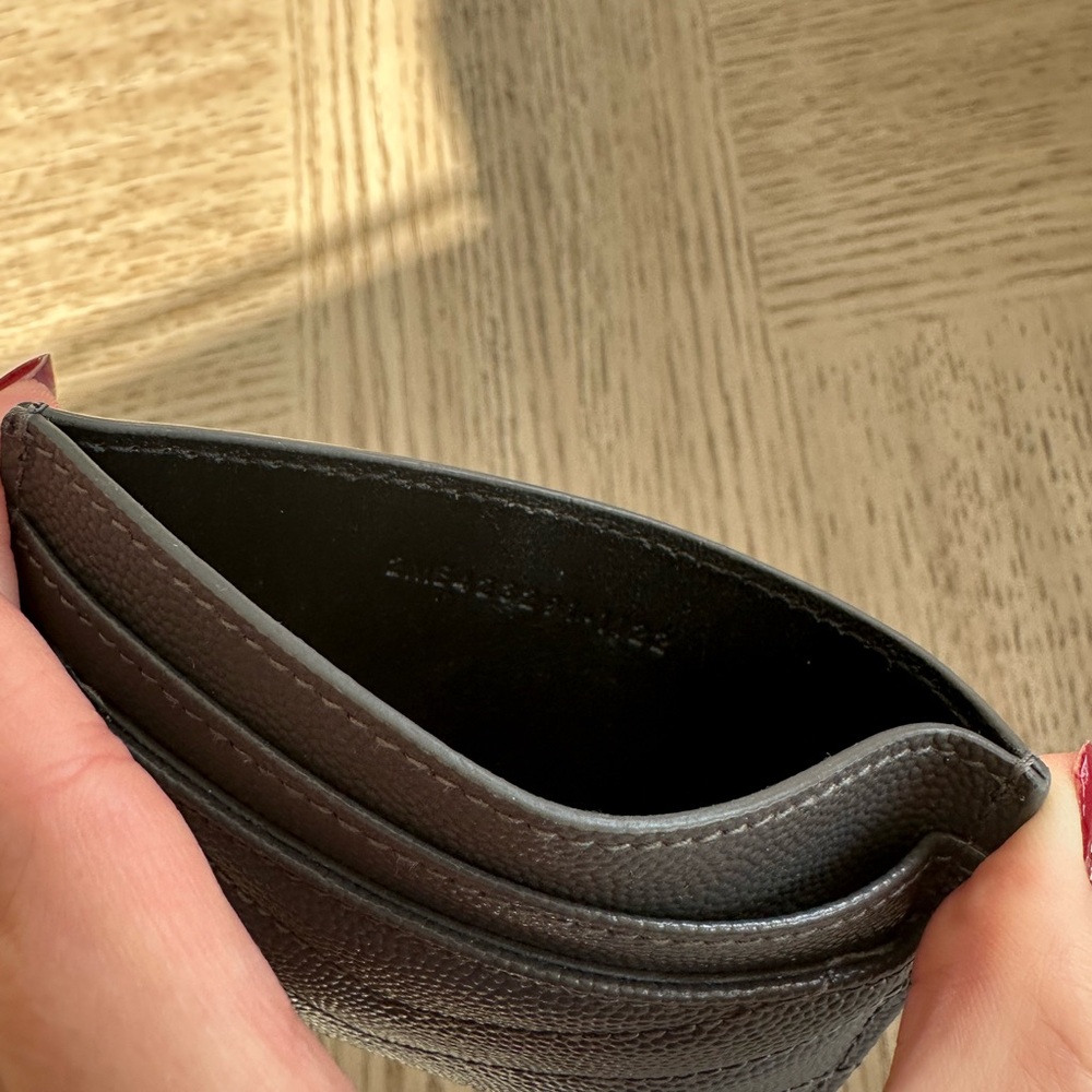 Saint Laurent Black Card Holder with Gold Logo - Picture 5 of 5